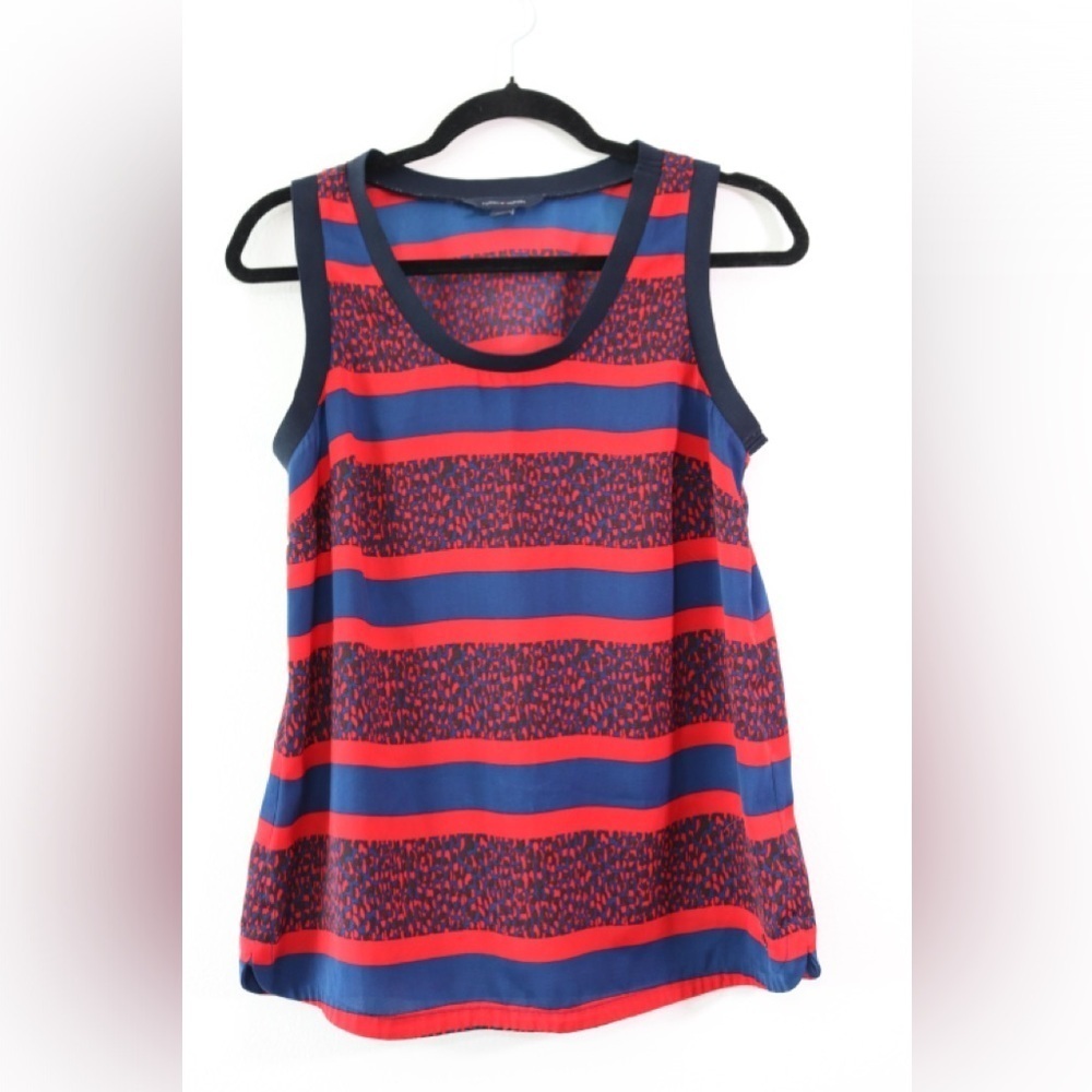 Tommy Hilfiger Red and Blue Striped Shirt Sz small